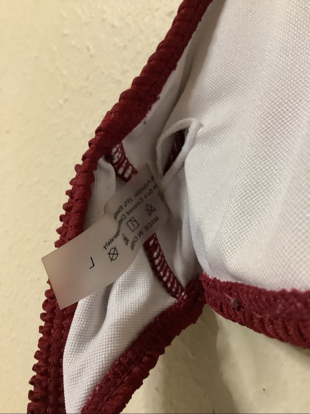 Women's Textured Halter Bikini Top - Burgundy - Picture 7 of 9